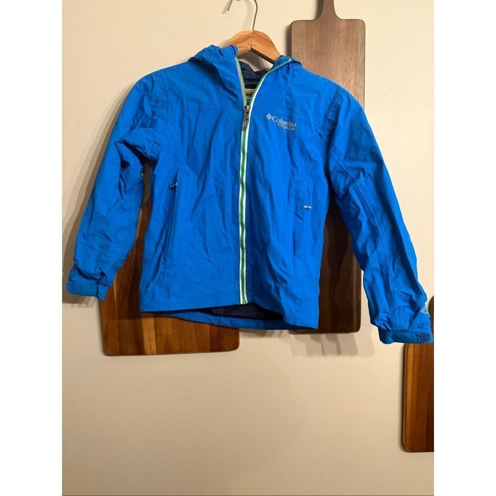 Columbia Royal Blue Full Zip Outgrown Titanium Coat Hooded Jacket Size Small